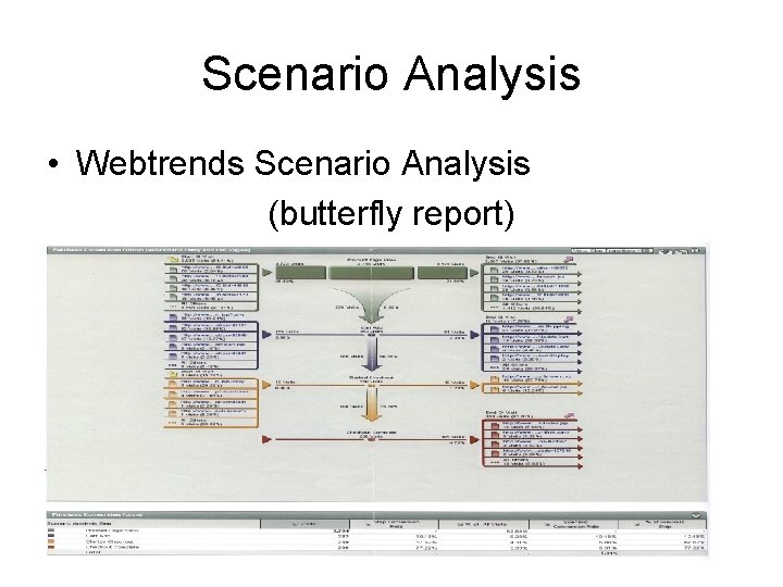 Scenario Analysis • Webtrends Scenario Analysis (butterfly report) 