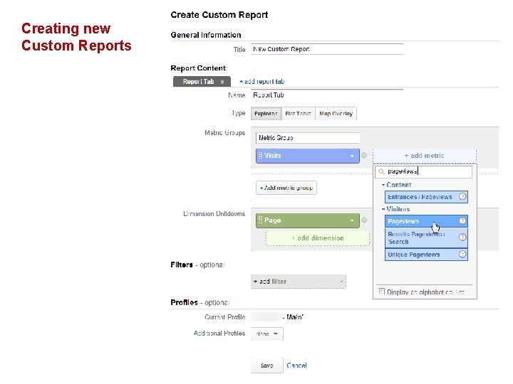 Creating new Custom Reports 