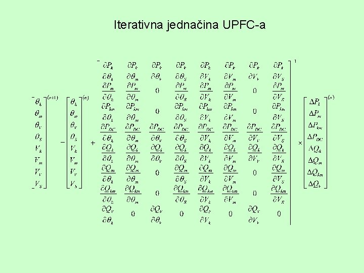 Iterativna jednačina UPFC-a 