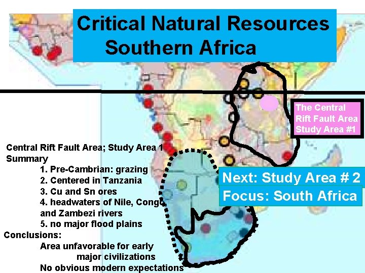 Critical Natural Resources Southern Africa The Central Rift Fault Area Study Area #1 Central