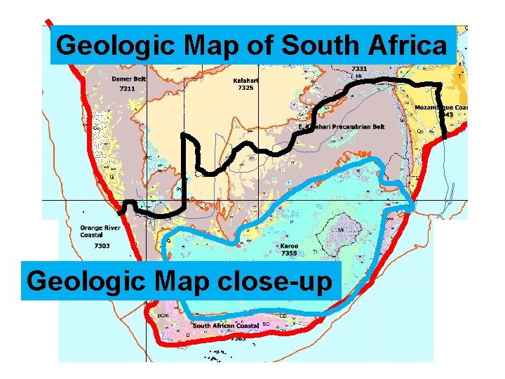 Geologic Map of South Africa Geologic Map close-up 