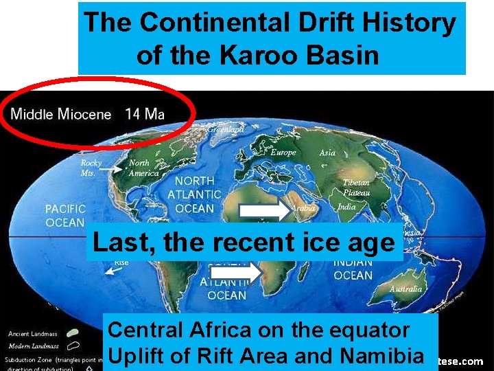 The Continental Drift History of the Karoo Basin Last, the recent ice age Central