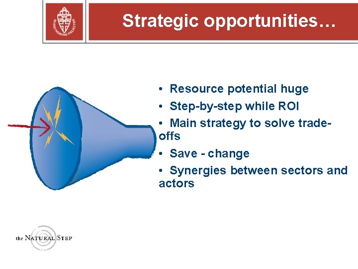 Strategic opportunities… • Resource potential huge • Step-by-step while ROI • Main strategy to
