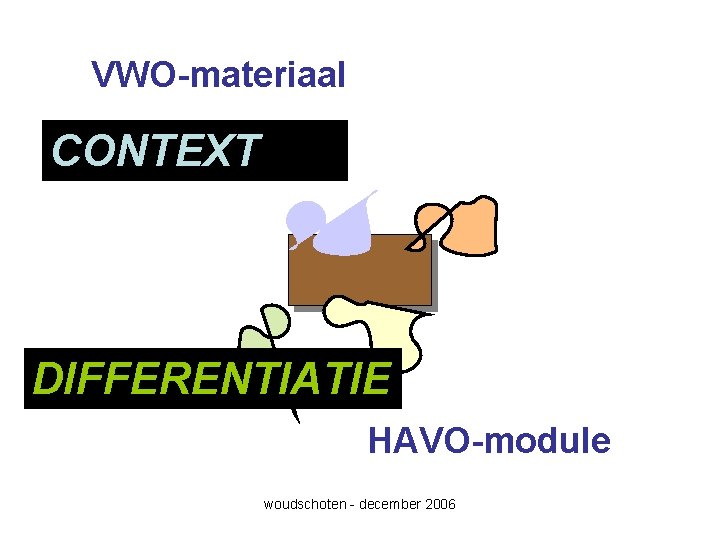 VWO-materiaal CONTEXT DIFFERENTIATIE HAVO-module woudschoten - december 2006 