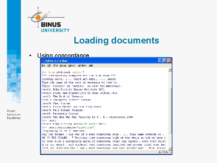 Loading documents • Using concordance 