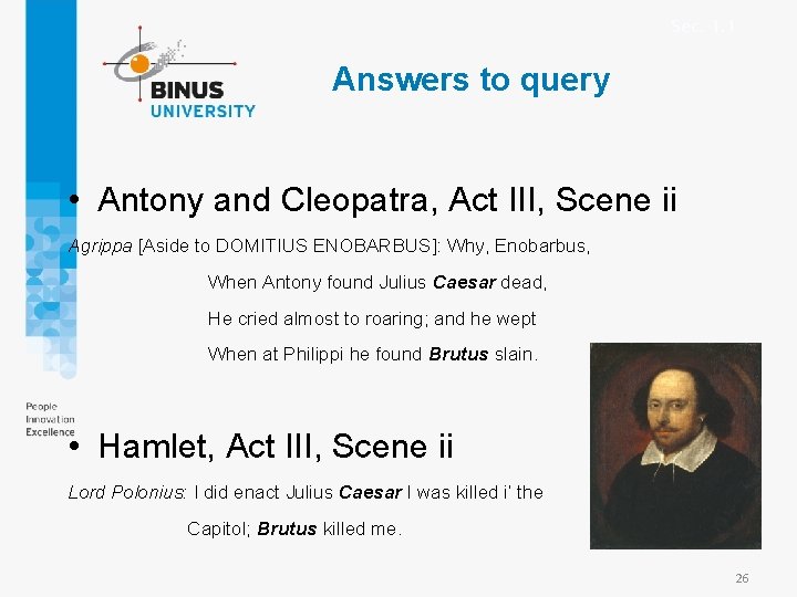 Sec. 1. 1 Answers to query • Antony and Cleopatra, Act III, Scene ii