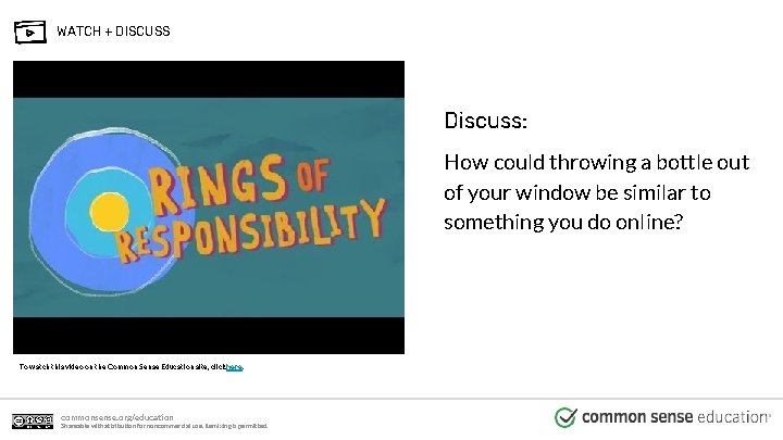 WATCH + DISCUSS Discuss: How could throwing a bottle out of your window be