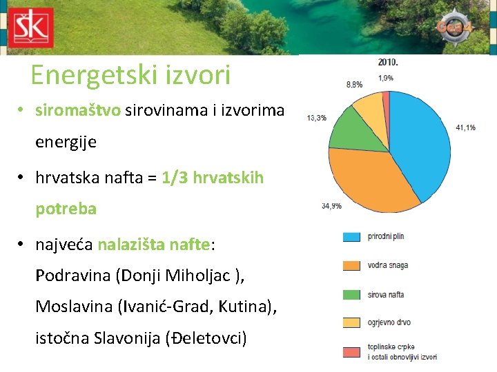 Energetski izvori • siromaštvo sirovinama i izvorima energije • hrvatska nafta = 1/3 hrvatskih