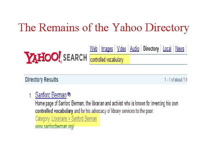The Remains of the Yahoo Directory 