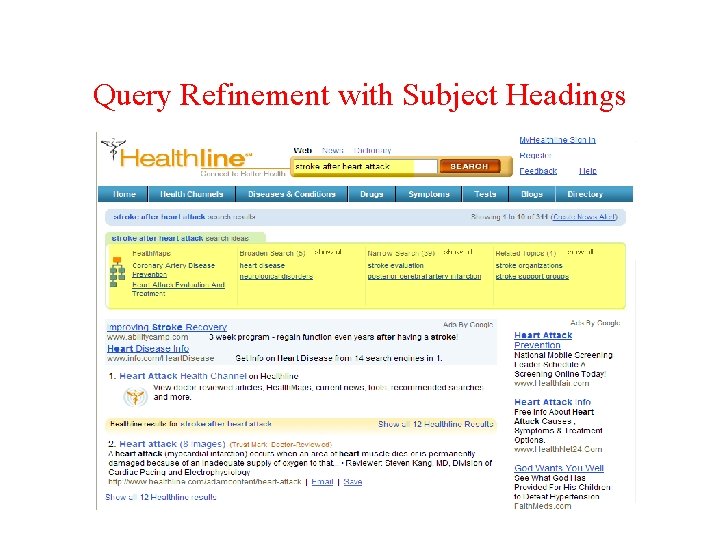 Query Refinement with Subject Headings 