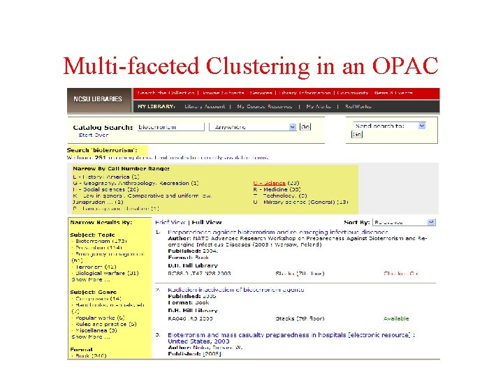 Multi-faceted Clustering in an OPAC 