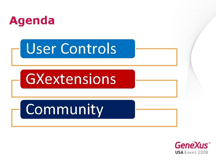 Agenda User Controls GXextensions Community 