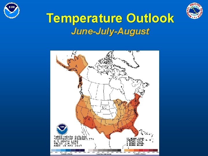 Temperature Outlook June-July-August 