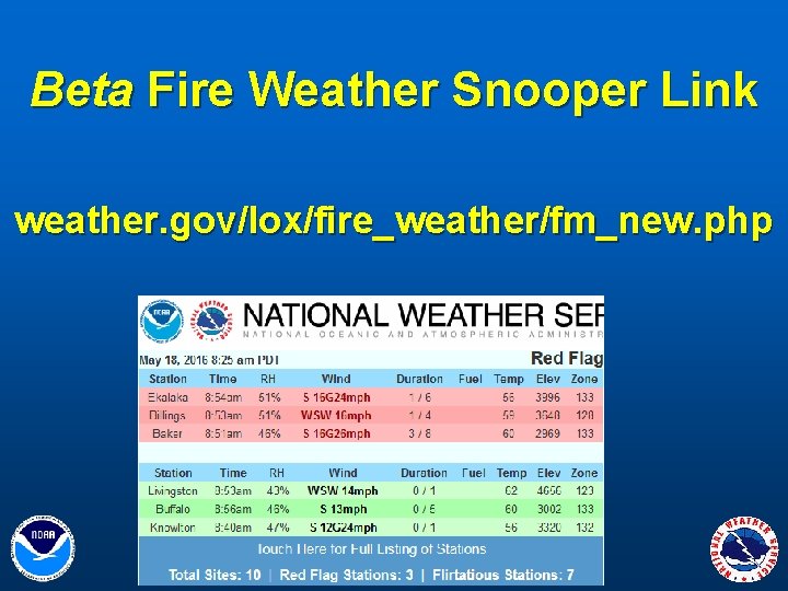 Beta Fire Weather Snooper Link weather. gov/lox/fire_weather/fm_new. php 