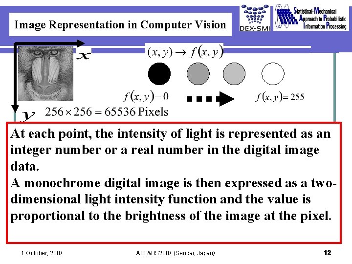Image Representation in Computer Vision At each point, the intensity of light is represented