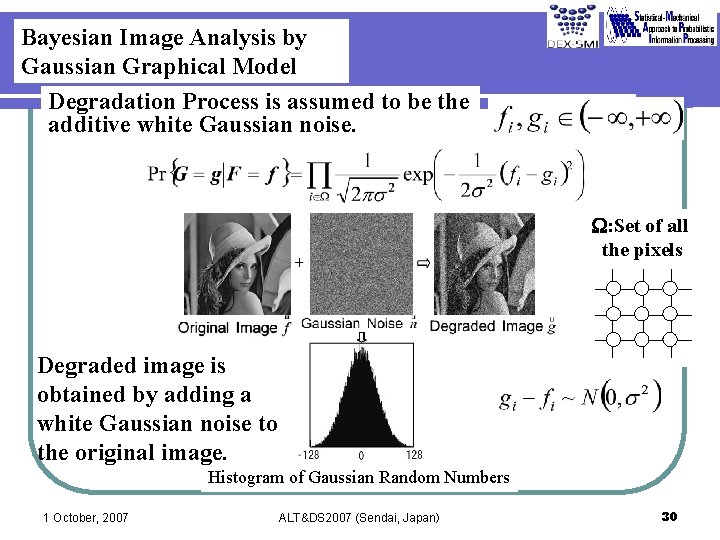 Bayesian Image Analysis by Gaussian Graphical Model Degradation Process is assumed to be the