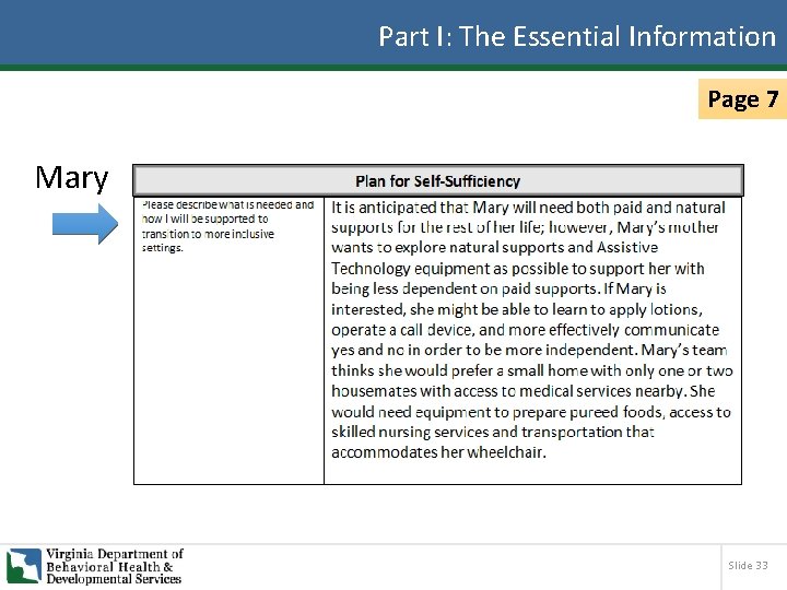 Part I: The Essential Information Page 7 Mary Slide 33 