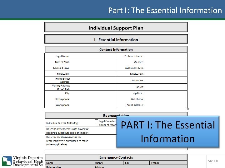 Part I: The Essential Information PART I: The Essential Information Slide 8 