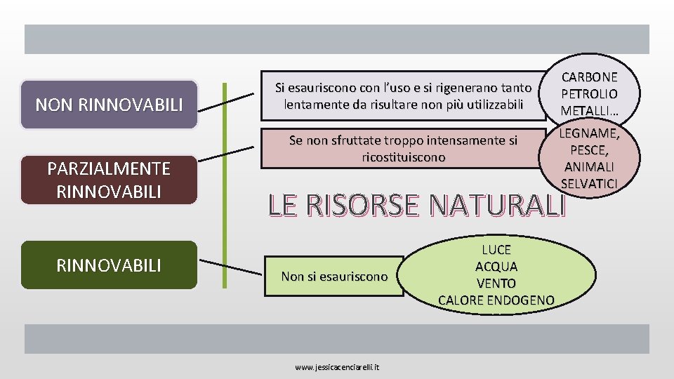 www. jessicacenciarelli. it NON RINNOVABILI PARZIALMENTE RINNOVABILI Si esauriscono con l’uso e si rigenerano