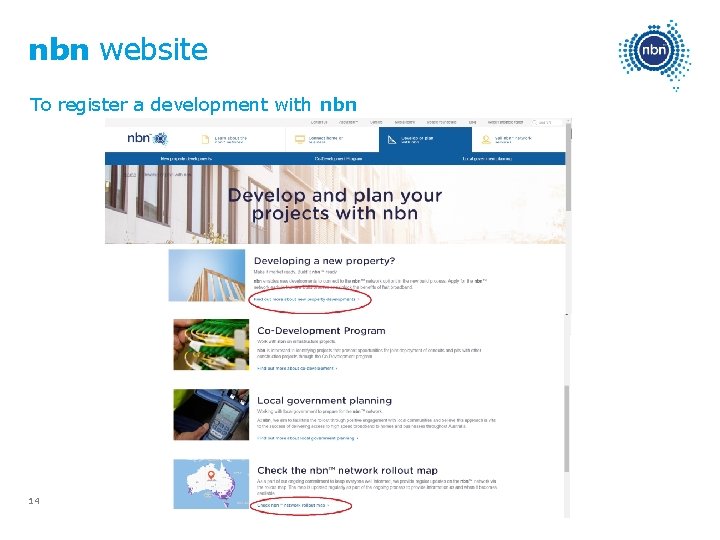 nbn website To register a development with nbn 14 