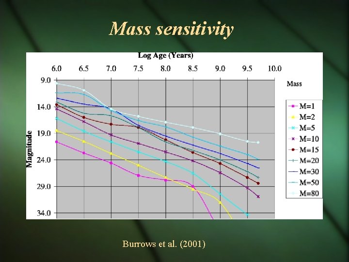 Mass sensitivity Burrows et al. (2001) 