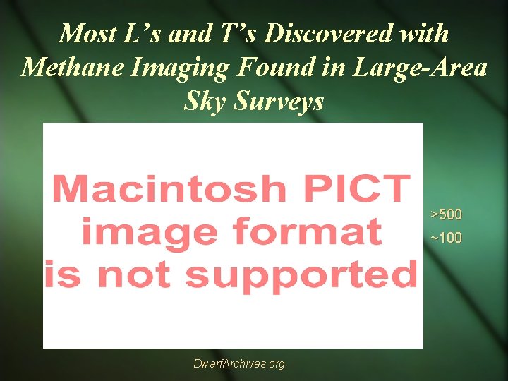 Most L’s and T’s Discovered with Methane Imaging Found in Large-Area Sky Surveys >500