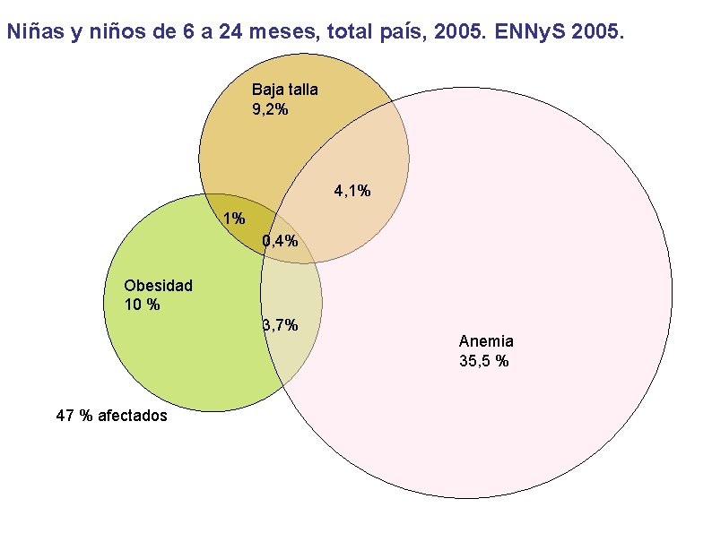 Niñas y niños de 6 a 24 meses, total país, 2005. ENNy. S 2005.