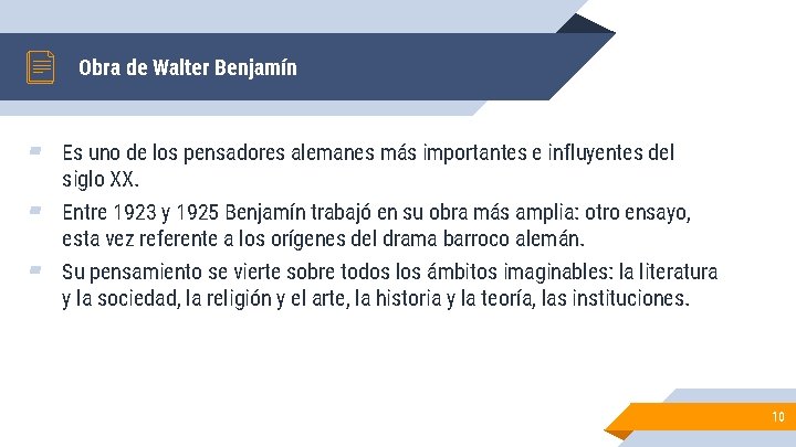 Obra de Walter Benjamín ▰ Es uno de los pensadores alemanes más importantes e Obra de Walter Benjamín ▰ Es uno de los pensadores alemanes más importantes e