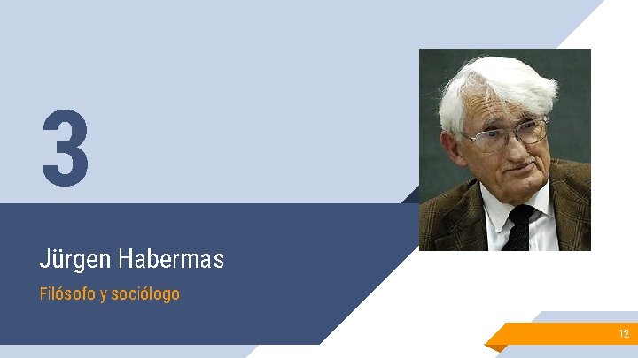 3 Jürgen Habermas Filósofo y sociólogo 12 3 Jürgen Habermas Filósofo y sociólogo 12