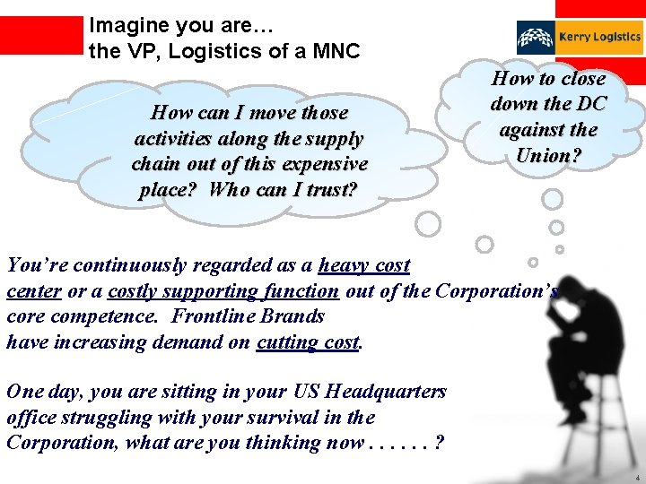 Imagine you are… the VP, Logistics of a MNC How can I move those