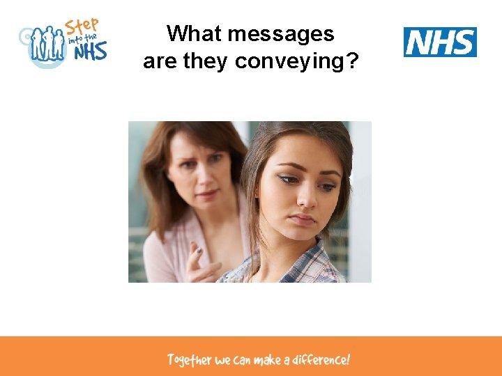 What messages are they conveying? What messages are they conveying?
