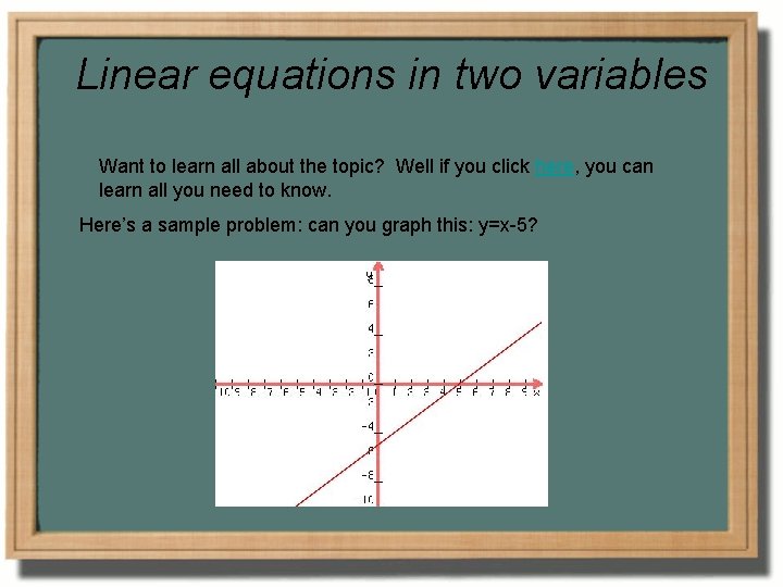 Linear equations in two variables Want to learn all about the topic? Well if