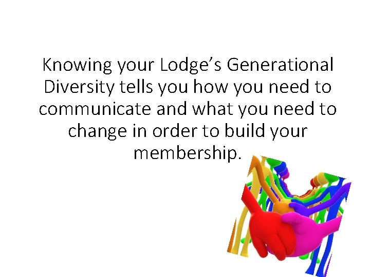 Knowing your Lodge’s Generational Diversity tells you how you need to communicate and what