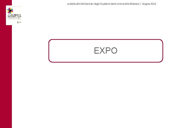 Le Abitudini Alimentari degli Studenti delle Università Milanesi | Giugno 2016 EXPO 