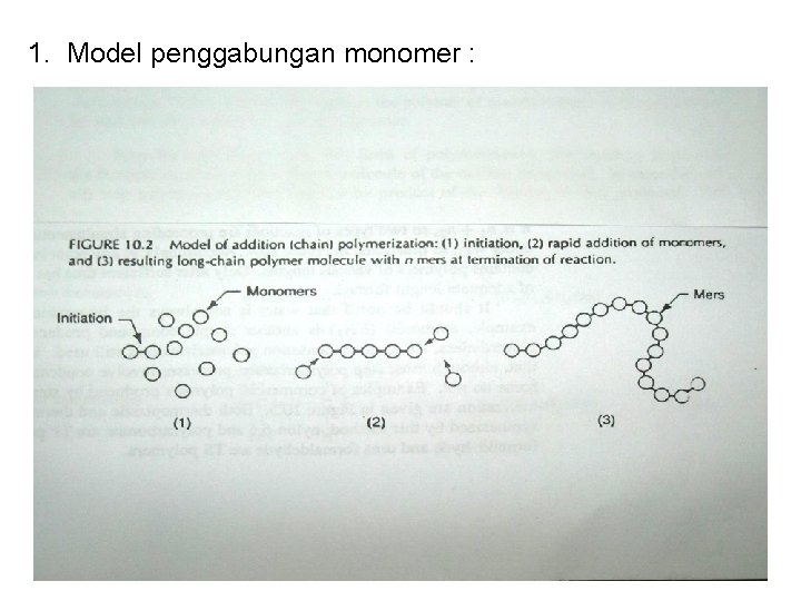 1. Model penggabungan monomer : 