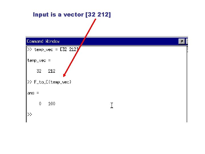 Input is a vector [32 212] 