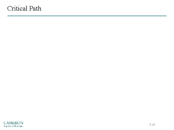 Critical Path 7 -17 