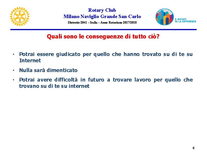 Rotary Club Milano Naviglio Grande San Carlo Distretto 2041 – Italia – Anno Rotariano