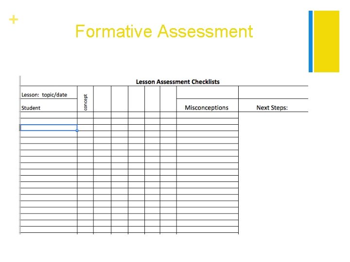 + Formative Assessment 