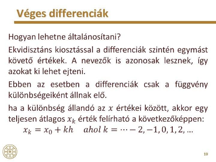 Véges differenciák • 19 