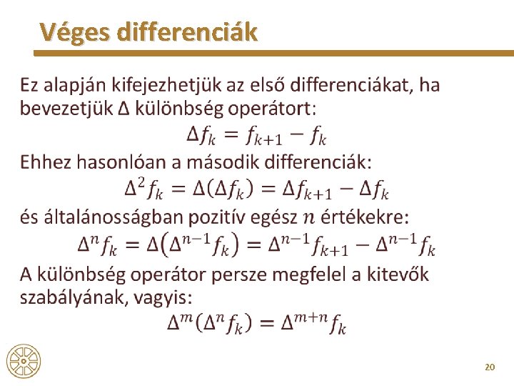 Véges differenciák • 20 