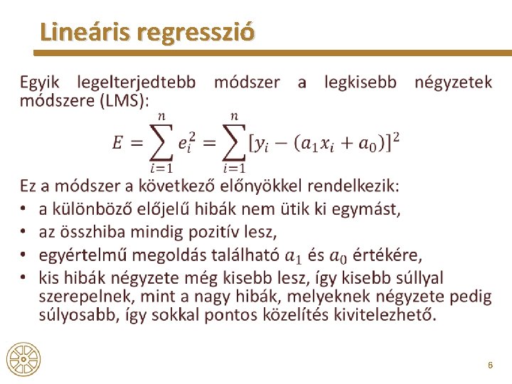 Lineáris regresszió • 6 