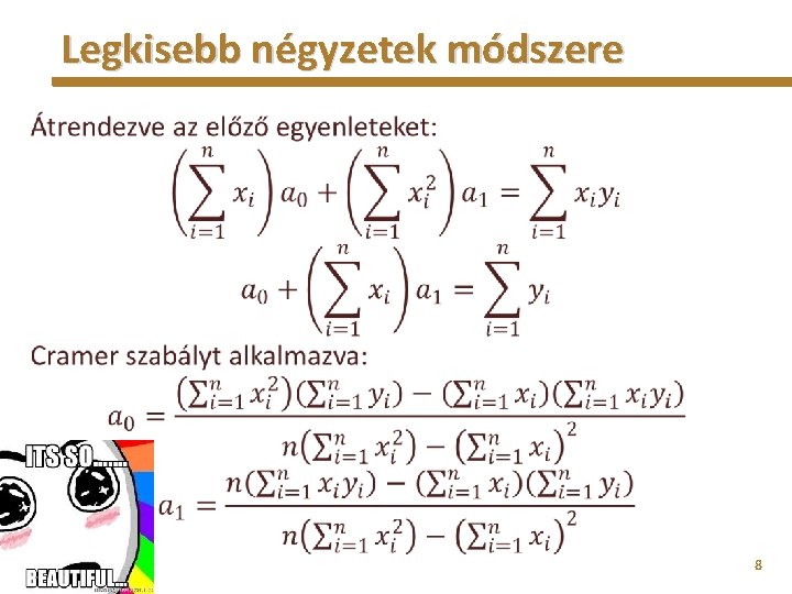 Legkisebb négyzetek módszere • 8 