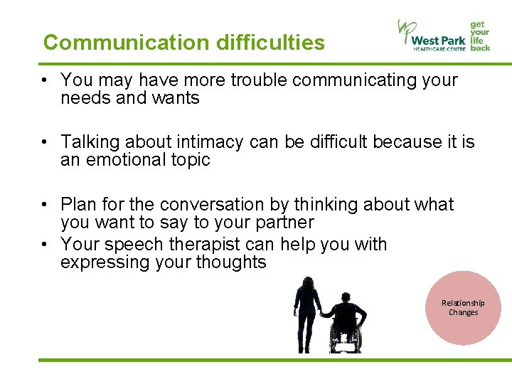 Communication difficulties • You may have more trouble communicating your needs and wants •