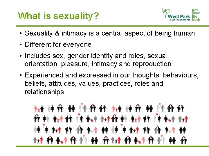 What is sexuality? • Sexuality & intimacy is a central aspect of being human