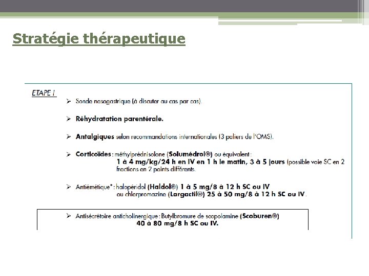 Stratégie thérapeutique 