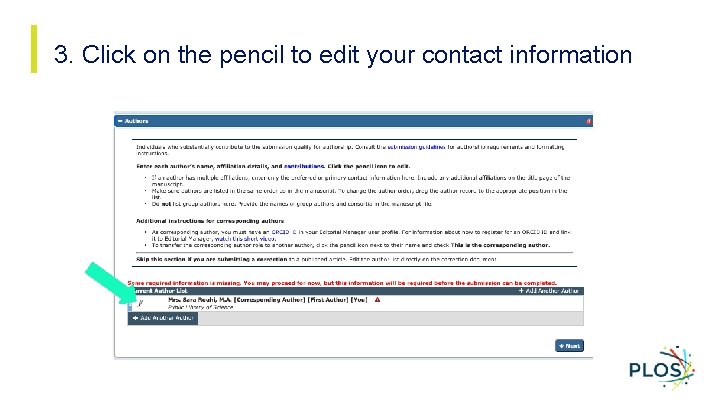 3. Click on the pencil to edit your contact information 