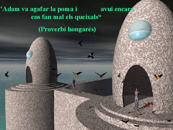 "Adam va agafar la poma i avui encara ens fan mal els queixals“ (Proverbi