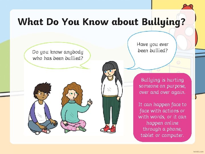 What Do You Know about Bullying? Do you know anybody who has been bullied?