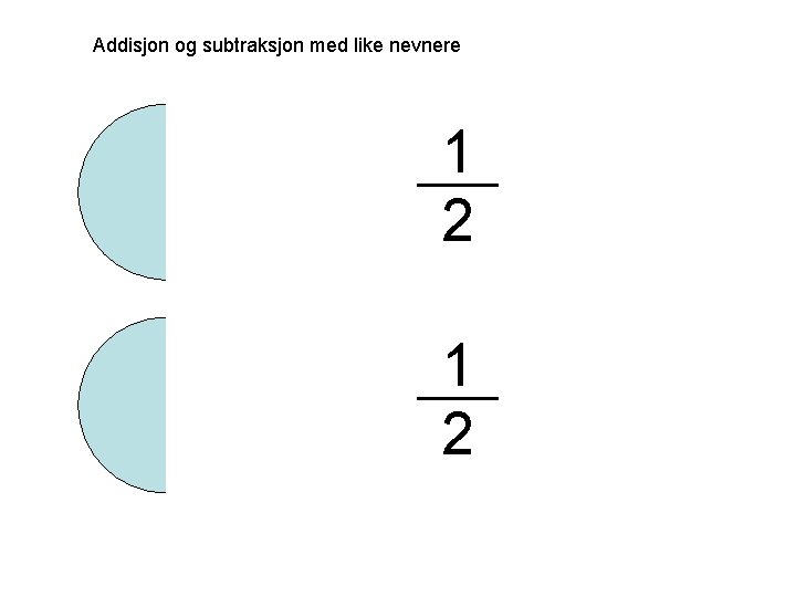 Addisjon og subtraksjon med like nevnere 1 2 